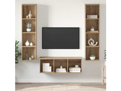 Sestava TV skříněk 3 pcs Artisanový dub kompozitní dřevo 3393341