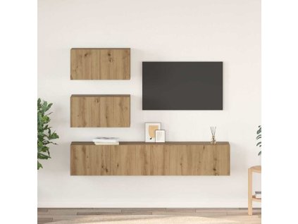 Sestava TV skříněk 4 pcs Artisanový dub kompozitní dřevo 3393395