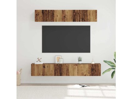Sestava TV skříněk Nástěnný 5 pcs Staré dřevo kompozitní dřevo 3393405