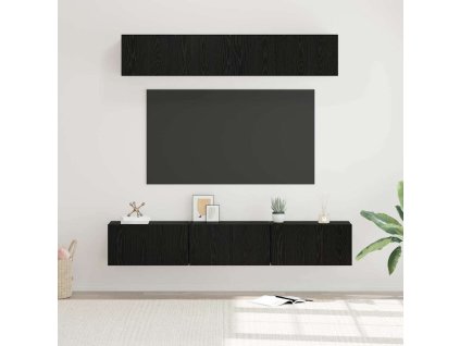 Sestava TV skříněk Nástěnný 5 pcs Černý dub kompozitní dřevo 3393406