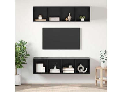 Sestava TV skříněk Nástěnný 3 pcs Černý dub kompozitní dřevo 3393412