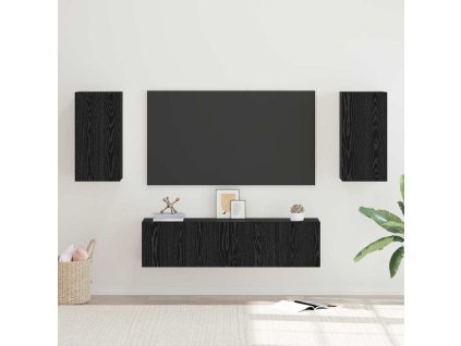 Sestava TV skříněk Nástěnný Černý dub kompozitní dřevo 3393463