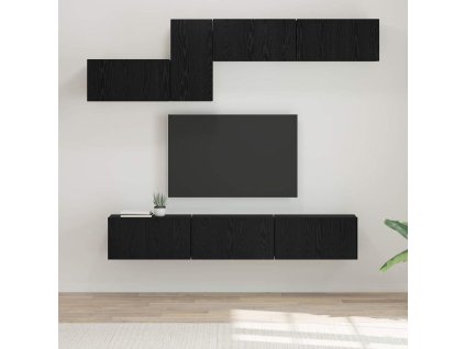 Sestava TV skříněk se zásuvkou Černý dub kompozitní dřevo 3393487