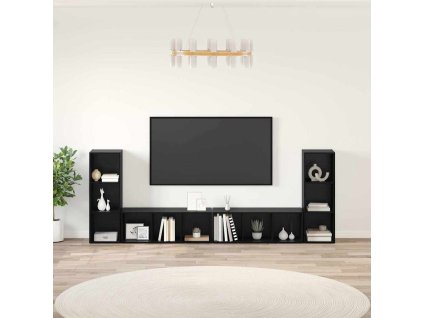Sestava TV skříněk Nástěnný 4 pcs Černý dub 37 x 35 x 107,5 cm 3393523