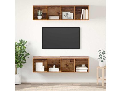 Sestava TV skříněk 2 pcs Staré dřevo 37 x 37 x 142,5 cm 3393525