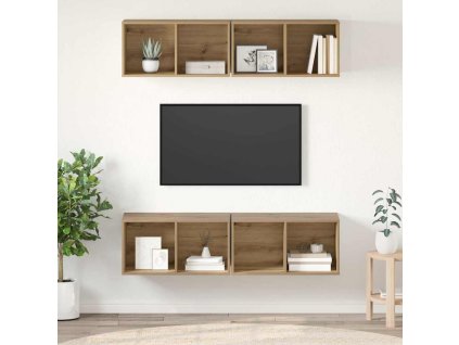 Sestava TV skříněk 4 pcs Artisanový dub 37 x 37 x 72 cm 3393533