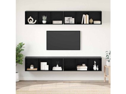 Sestava TV skříněk Nástěnný 4 pcs Černý dub 37 x 37 x 107,5 cm 3393535