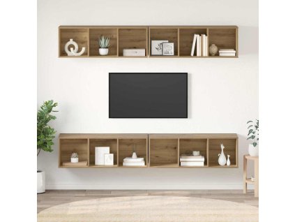 Sestava TV skříněk 4 pcs Artisanový dub 37 x 37 x 107,5 cm 3393536