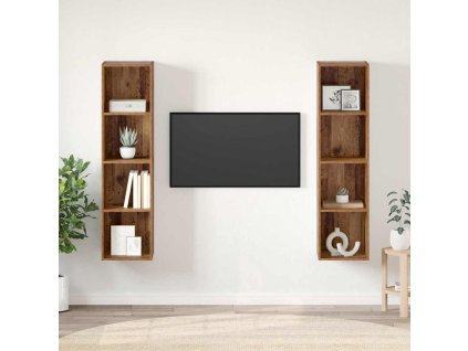 Sestava TV skříněk Nástěnný 2 pcs Hnědá 37 x 37 x 142,5 cm 3393537
