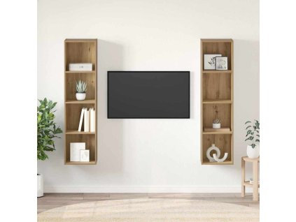 Sestava TV skříněk Nástěnný 2 pcs Hnědá 37 x 37 x 142,5 cm 3393539