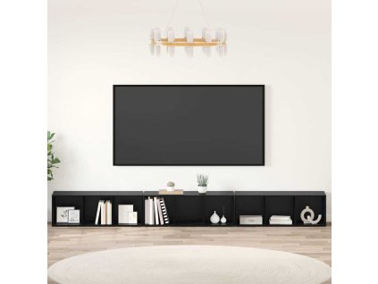 Sestava TV skříněk Nástěnný 3 pcs Černý dub 37 x 35 x 107,5 cm 3393553