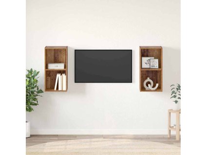 Sestava TV skříněk Nástěnný 2 pcs Staré dřevo 37 x 37 x 72 cm 3393555