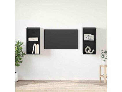 Sestava TV skříněk Nástěnný 2 pcs Černý dub 37 x 37 x 72 cm 3393556