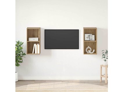 Sestava TV skříněk 2 pcs Artisanový dub 37 x 37 x 72 cm 3393557