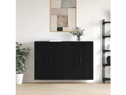 Nástěnná skříň Nástěnný 2 pcs Černý dub 69,5 x 34 x 90 cm 3394532