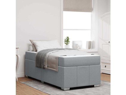 Rám postele s matrací Světle šedá 80 x 200 cm textil 3398244