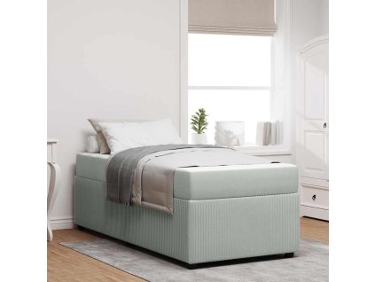 Rám postele s matrací Světle šedá 90 x 200 cm textil 3398347