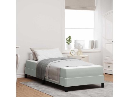 Postel s boxspringem s matrací Světle šedá 80 x 200 cm textil 3398653