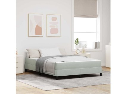 Postel s boxspringem s matrací Světle šedá 140 x 190 cm textil 3398689