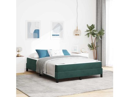 Postel s boxspringem s matrací Tmavě zelená 140 x 190 cm textil 3398692