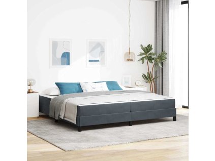 Postel s boxspringem s matrací Tmavě šedá 200 x 200 cm textil 3398714
