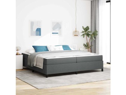 Postel s boxspringem Tmavě šedá 200 x 200 cm textil 3398886