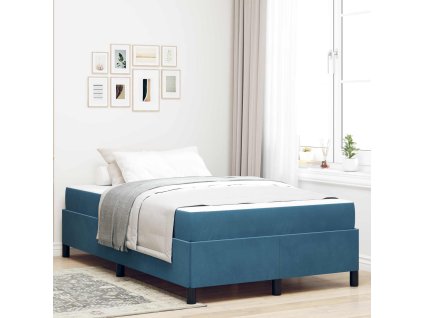 Rám postele s matrací Tmavě modrá 120 x 200 cm textil 3399058