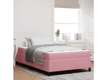 Rám postele s matrací Růžová 120 x 200 cm textil 3399059