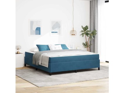 Rám postele s matrací Tmavě modrá 180 x 200 cm textil 3399082