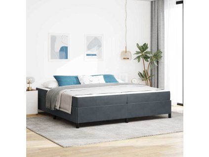 Rám postele s matrací Tmavě šedá 200 x 200 cm textil 3399085