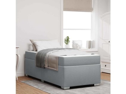 Rám postele s matrací Světle šedá 90 x 190 cm textil 3399152