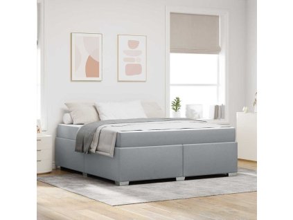 Rám postele s matrací Světle šedá 180 x 200 cm textil 3399201