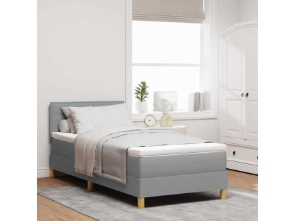 Postel s boxspringem s matrací Světle šedá 90 x 200 cm textil 3338811