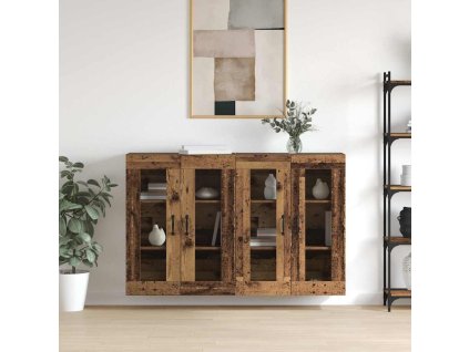 Nástěnné skříňky 2 pcs Staré dřevo 69,5 x 34 x 90 cm 3394536