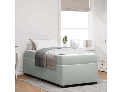 Rám postele s matrací Světle šedá 80 x 200 cm textil 3399254