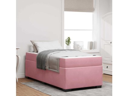 Rám postele s matrací Růžová 90 x 200 cm textil 3399271