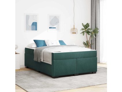 Rám postele s matrací Tmavě zelená 160 x 200 cm textil 3399299