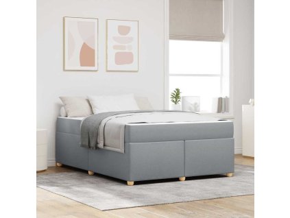 Rám postele s matrací Světle šedá 160 x 200 cm textil 3399363