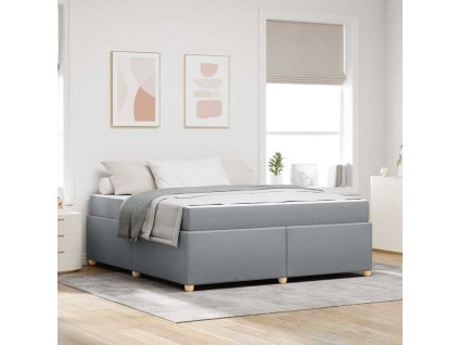 Rám postele s matrací Světle šedá 180 x 200 cm textil 3399370
