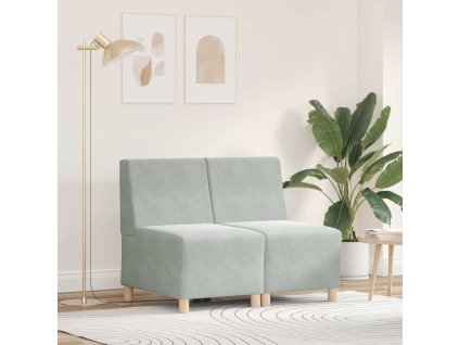 Modulová sedačka bez opěradel 2 pcs Světle šedá 55 x 74 x 82 cm 3399759