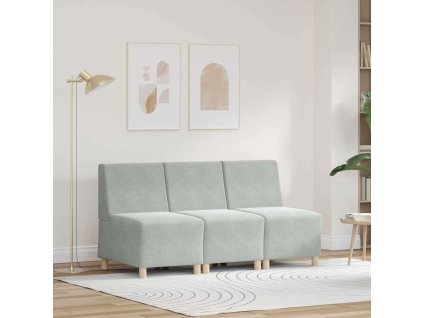 Modulová sedačka bez opěradel 3 pcs Světle šedá 55 x 74 x 82 cm 3399803