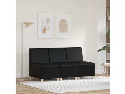 Modulová sedačka bez opěradel 3 pcs Černá 55 x 74 x 82 cm 3399818