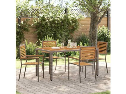 Zahradní stohovatelné židle 4 pcs Hnědá a šedá 3403059