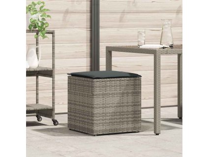 Cushion box s úložištěm Šedá 50 x 50 x 50 cm polyratan 365410