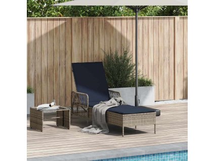 Slunečník Šedá a námořnická modrá 55 x 200 x 92 cm polyratan 365431