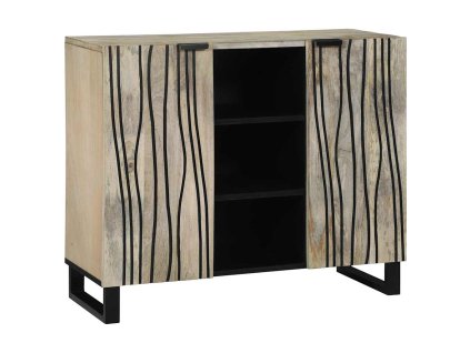 Komoda Bílá 90 x 33 x 75 cm masivní mangovníkové dřevo 4018000