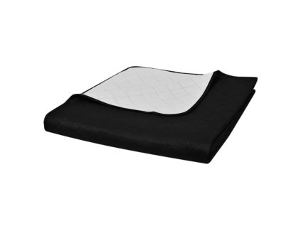 Oboustranný prošívaný přehoz na postel černobílý 230 x 260 cm 130888