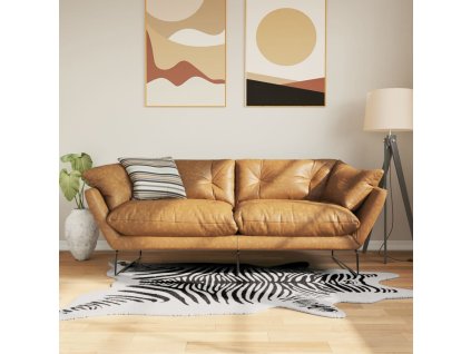 Koberec černý a bílý 120 x 170 cm zebří vzor pratelný 136623