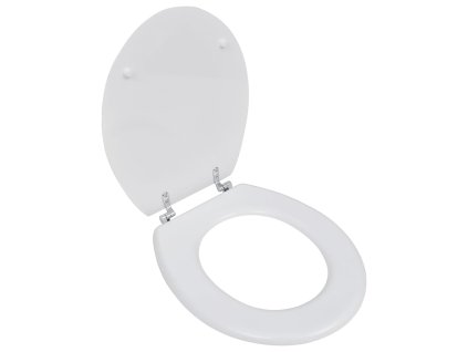 WC sedátko MDF s víkem jednoduchý design bílé 140801
