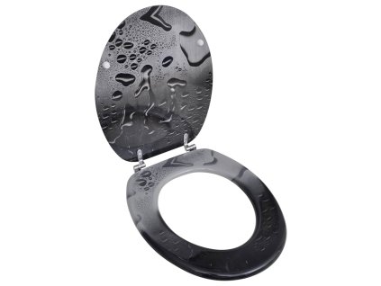 WC sedátko z MDF s víkem, potisk s motivem kapek vody 141482